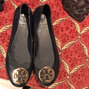 Tory Burch plastic water proof flats Navy
